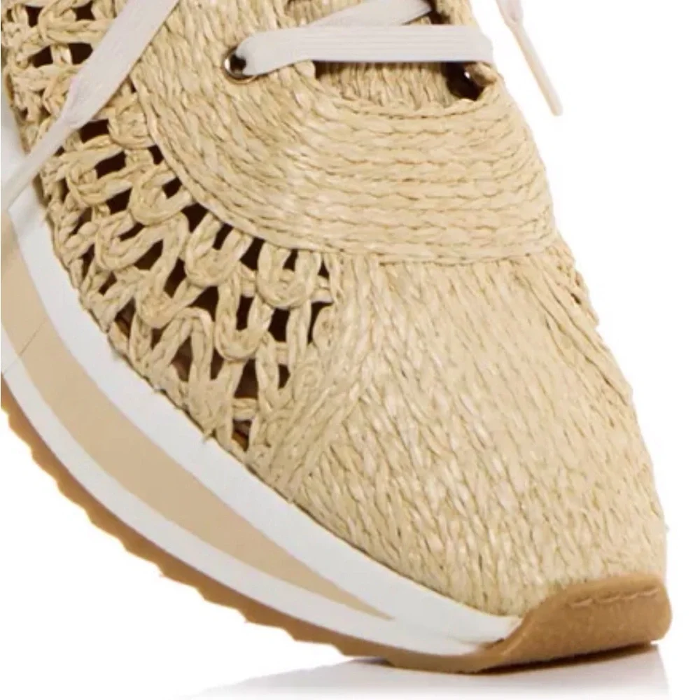 Robert Clergerie Ozan2 Raffia Woven Platform Sneakers Size-US 6/EUR 36 NIB